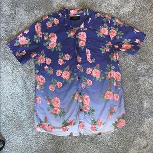 PacSun Short Sleeve Pocket Button Down Rose